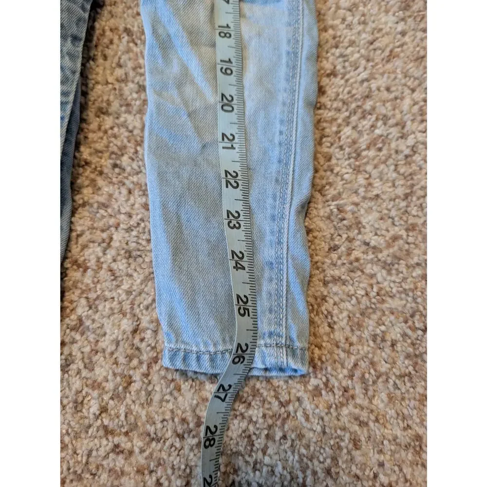 OshKosh B’gosh Baby Light Wash Blue Denim Overalls Size 18M Floral Embroidered